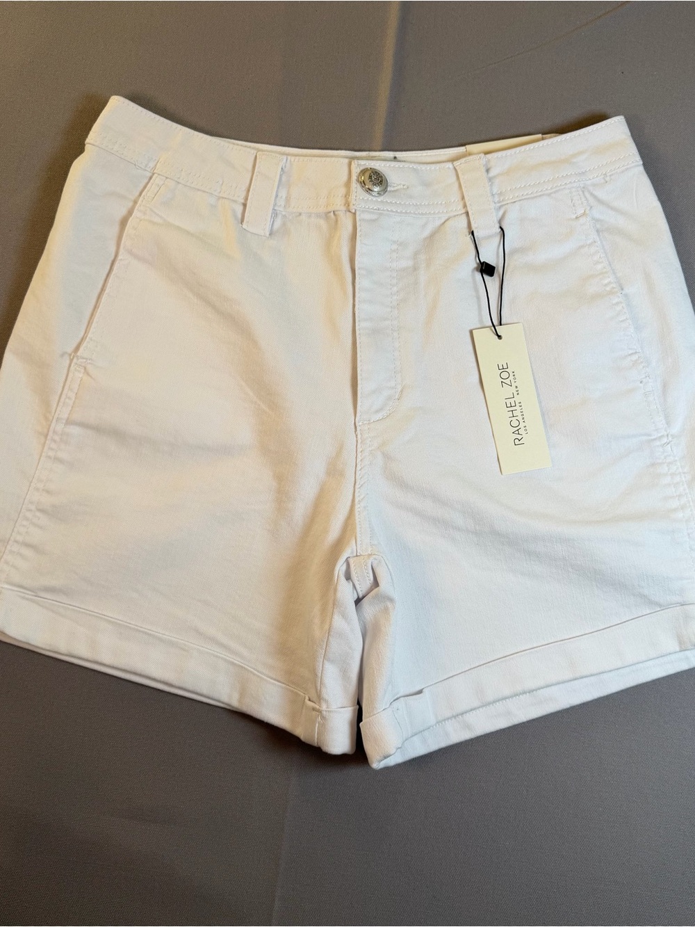 Rachel Zoe Women’s sz12 Hi-Rise White Shorts with Folded Hem